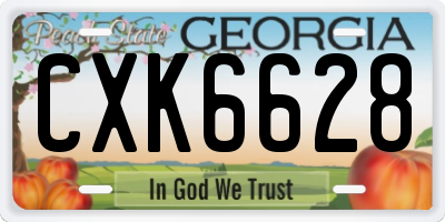 GA license plate CXK6628
