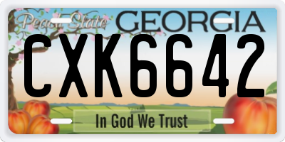 GA license plate CXK6642