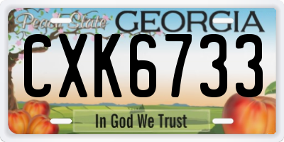 GA license plate CXK6733