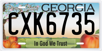 GA license plate CXK6735