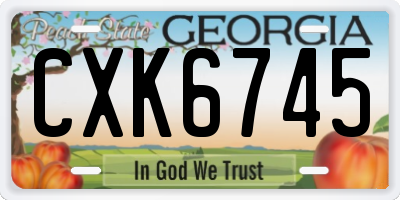 GA license plate CXK6745