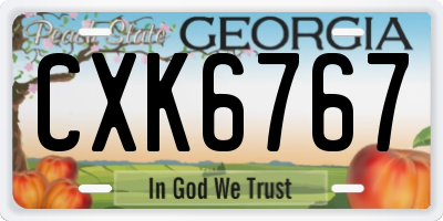 GA license plate CXK6767