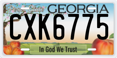 GA license plate CXK6775