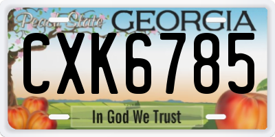 GA license plate CXK6785