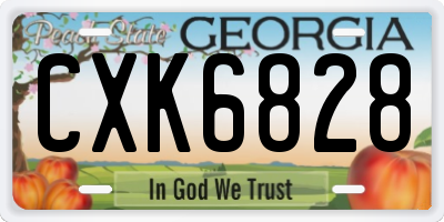 GA license plate CXK6828