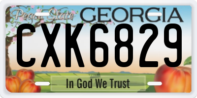 GA license plate CXK6829