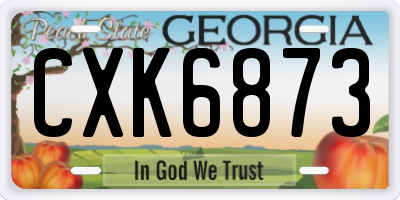 GA license plate CXK6873