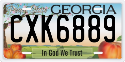GA license plate CXK6889