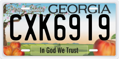 GA license plate CXK6919
