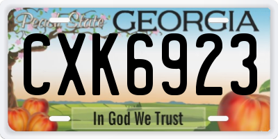 GA license plate CXK6923