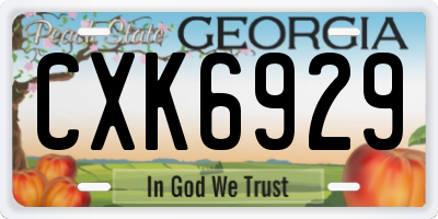 GA license plate CXK6929