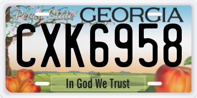 GA license plate CXK6958