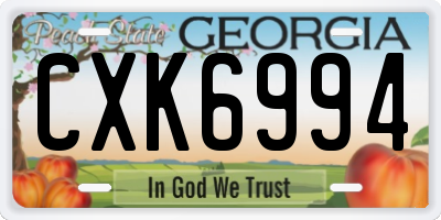 GA license plate CXK6994