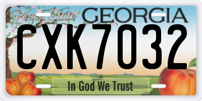 GA license plate CXK7032