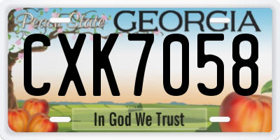 GA license plate CXK7058