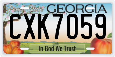 GA license plate CXK7059