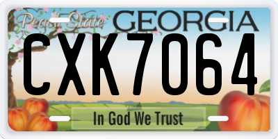 GA license plate CXK7064
