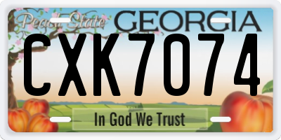 GA license plate CXK7074