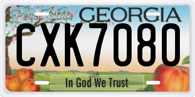 GA license plate CXK7080