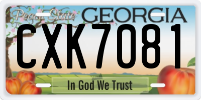 GA license plate CXK7081