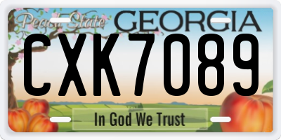 GA license plate CXK7089