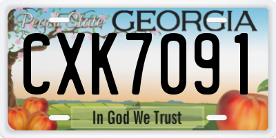 GA license plate CXK7091