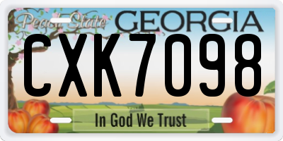 GA license plate CXK7098