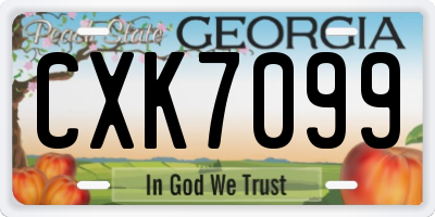 GA license plate CXK7099