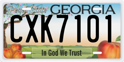 GA license plate CXK7101