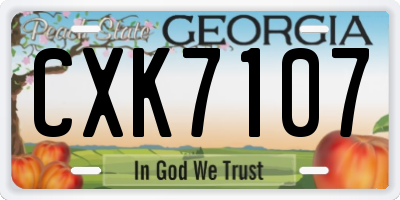 GA license plate CXK7107