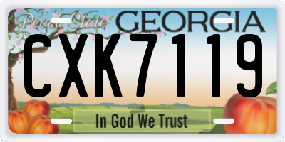 GA license plate CXK7119