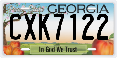 GA license plate CXK7122
