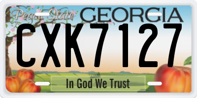 GA license plate CXK7127