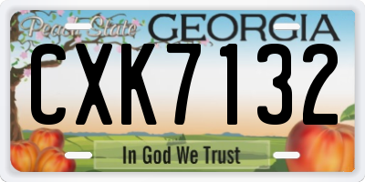 GA license plate CXK7132