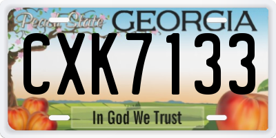 GA license plate CXK7133