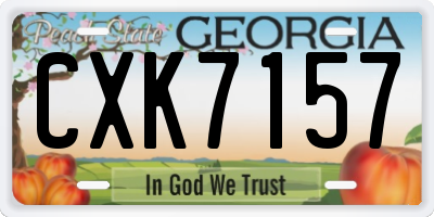 GA license plate CXK7157