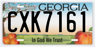 GA license plate CXK7161