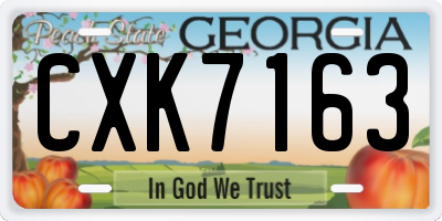 GA license plate CXK7163