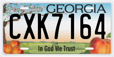 GA license plate CXK7164