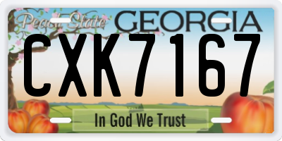 GA license plate CXK7167