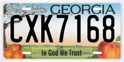 GA license plate CXK7168