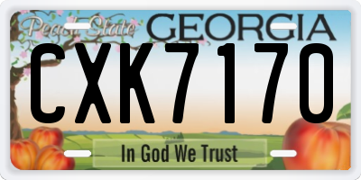 GA license plate CXK7170