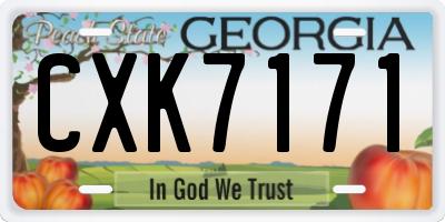 GA license plate CXK7171