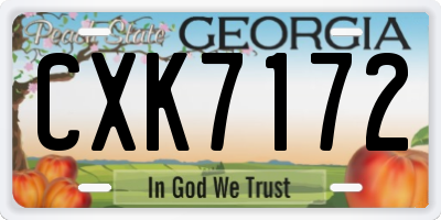 GA license plate CXK7172