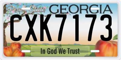 GA license plate CXK7173