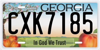 GA license plate CXK7185