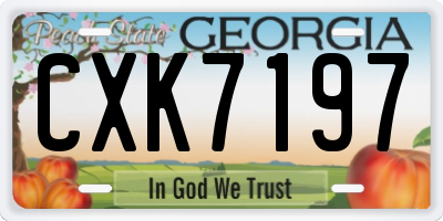 GA license plate CXK7197
