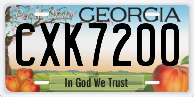 GA license plate CXK7200