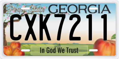 GA license plate CXK7211