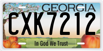 GA license plate CXK7212